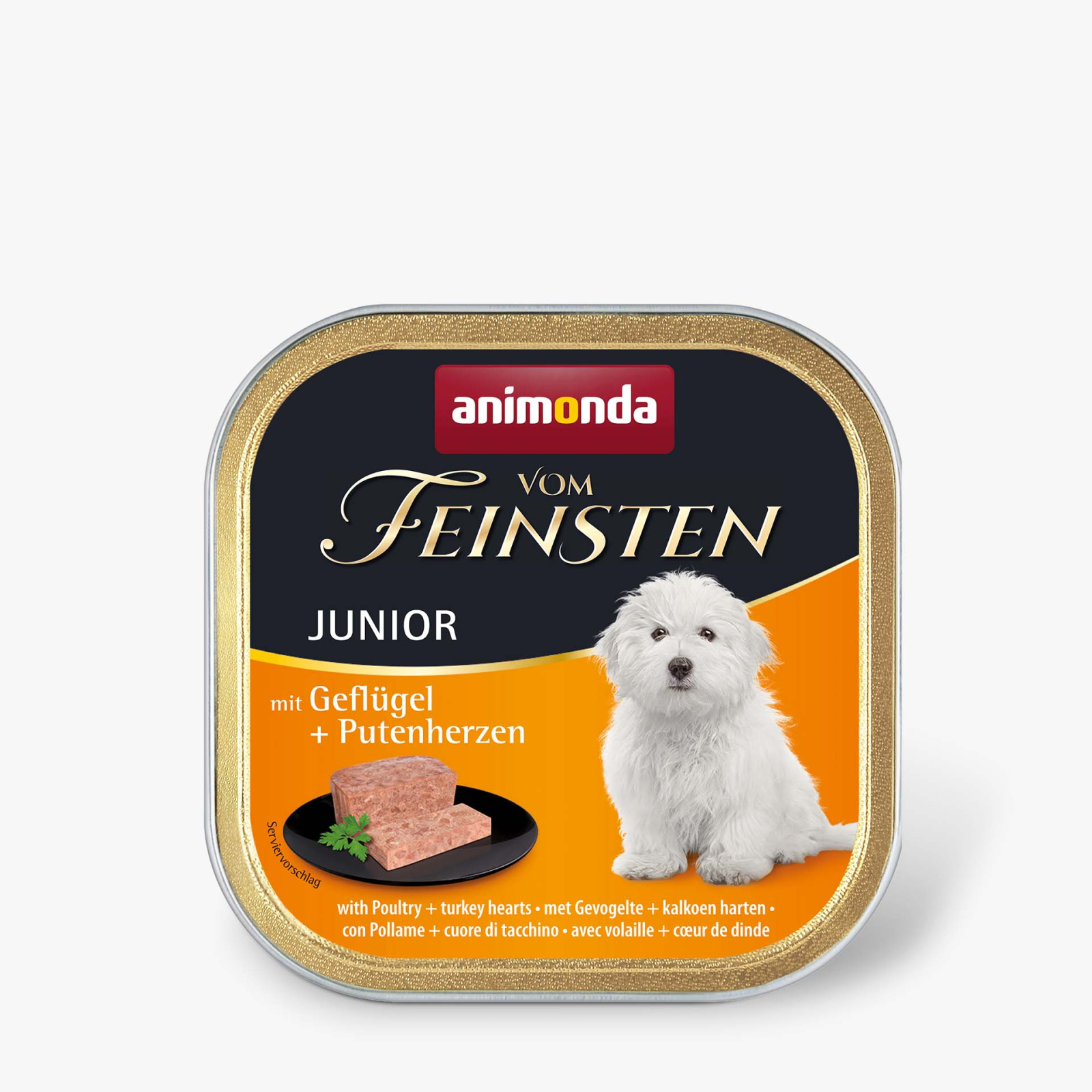 Консервы для собак Animonda Vom Feinsten Junior with Poultry + Turkey hearts 150 г (4017721826211)