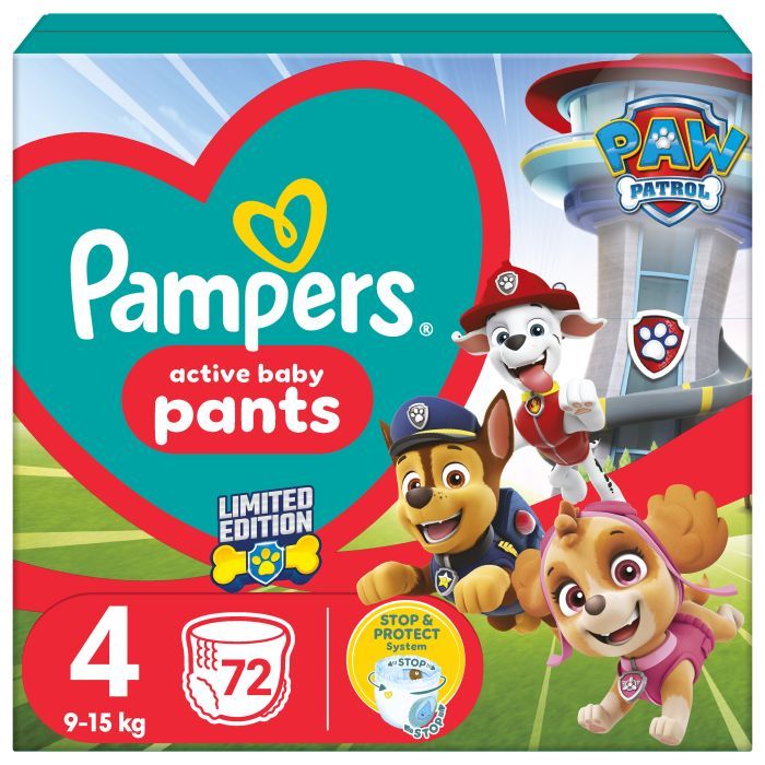 Подгузники Pampers Maxi Размер 4 (9-15 кг) Paw Patrol 72 шт (8006540863572)