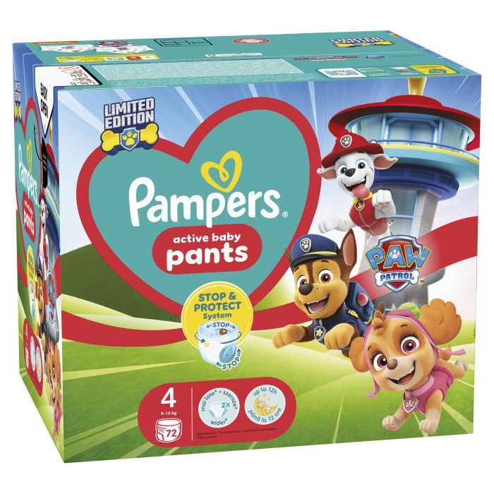 Подгузники Pampers Maxi Размер 4 (9-15 кг) Paw Patrol 72 шт (8006540863572) изображение 2