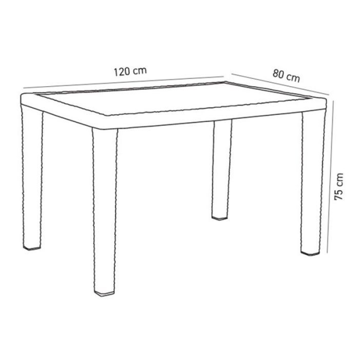 Стол садовый Tilia Antares 80х120 см outglass, ножки пластиковые, кофейный (10772) изображение 2
