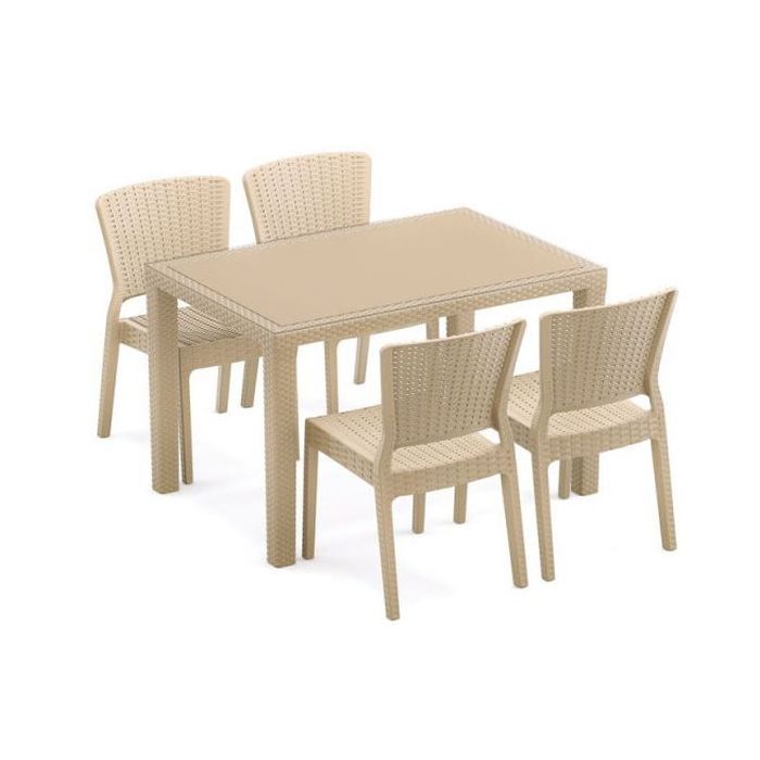 Стол садовый Tilia Antares 80х120 см outglass, ножки пластиковые, кофейный (10772) изображение 3