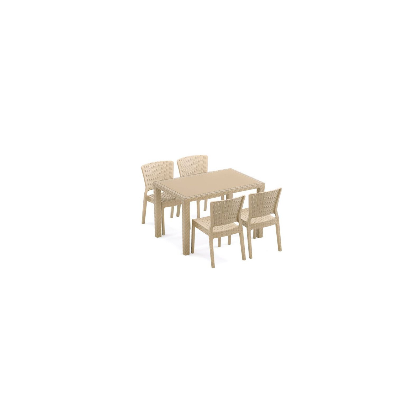 Стол садовый Tilia Antares 80х120 см outglass, ножки пластиковые, кофейный (10772) изображение 3