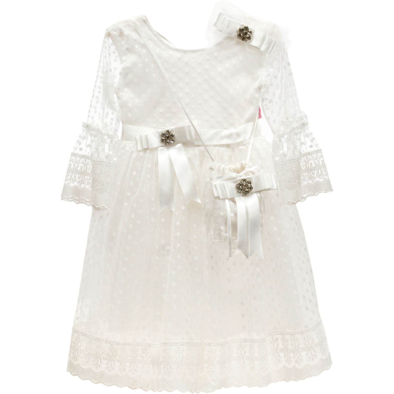 Платье Tivido праздничное с украшением (2097-140G-cream)