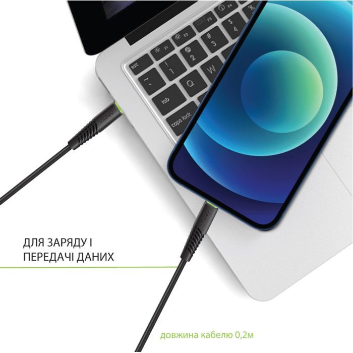 Дата кабель USB-C to USB-C 0.2m CBFLEXTT0 60W Intaleo (1283126559495) зображення 3