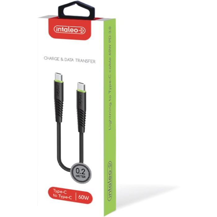 Дата кабель USB-C to USB-C 0.2m CBFLEXTT0 60W Intaleo (1283126559495) зображення 4