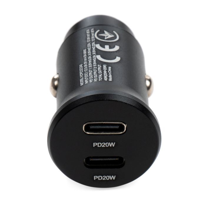 Зарядное устройство Vinga 40W PD 2xUSB-C (20W+20W) Car Charger (VCPCCCC40) изображение 3