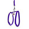Шлей для собак WAUDOG Glamour с поводком кожаная Ш 9 мм А 20-30 см В 30-40 см фиолетовая (33999) изображение 2