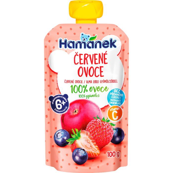 Детское пюре Hamanek из яблок, клубники и черники 100 г (1215913)