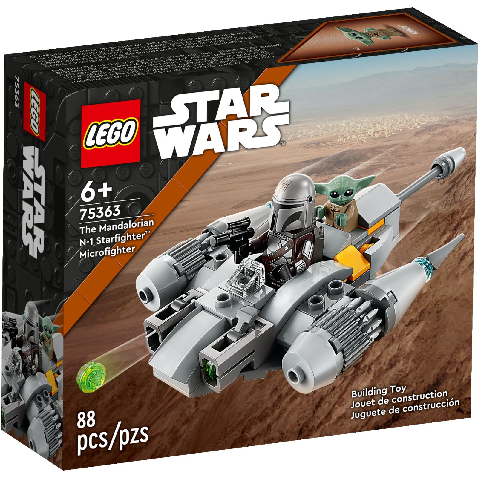 Конструктор LEGO Star Wars Мандалорський зоряний винищувач N-1. Мікровинищувач 88 деталей (75363)