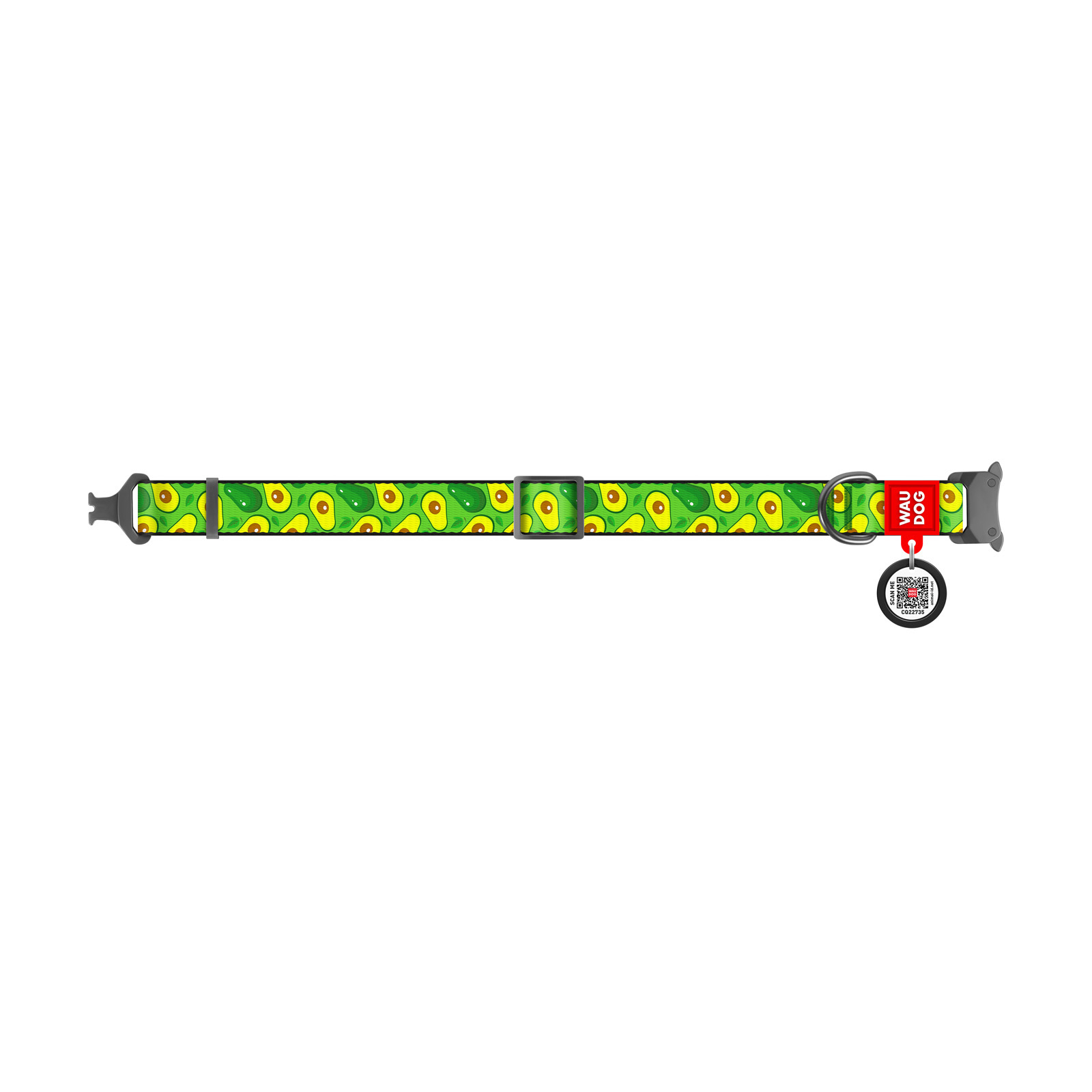 Ошейник для животных WAUDOG Nylon "Авокадо" металлическая пряжка-фастекс М (5138) изображение 3