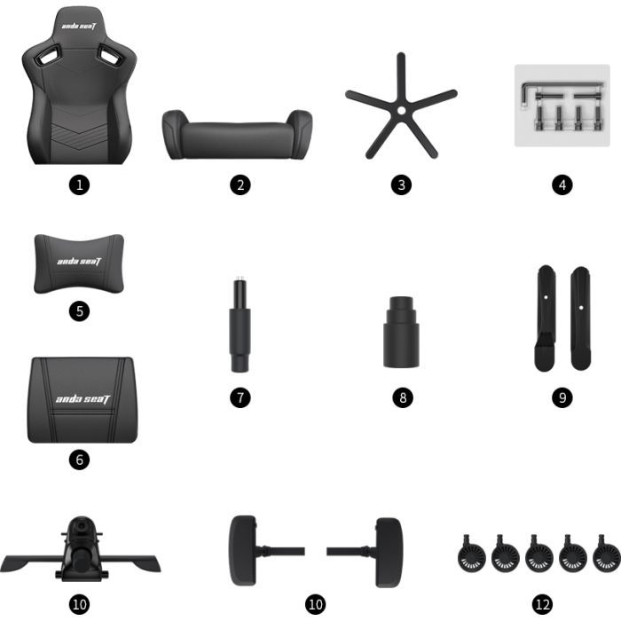 Крісло ігрове Anda Seat Kaiser 2 Size XL White (AD12XL-07-W-PV-W01) зображення 12