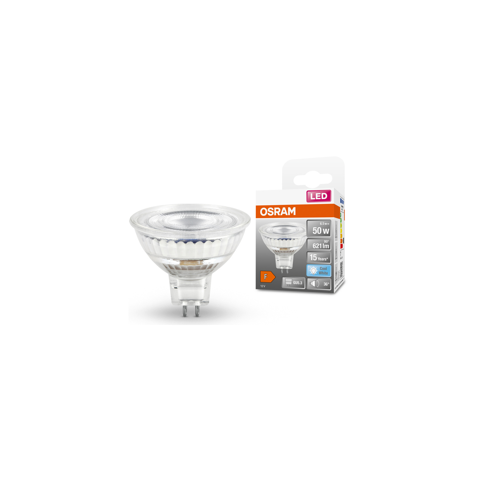 Лампочка Osram LED MR16 50 36 8W/840 12V GU5.3 (4058075433786) зображення 2