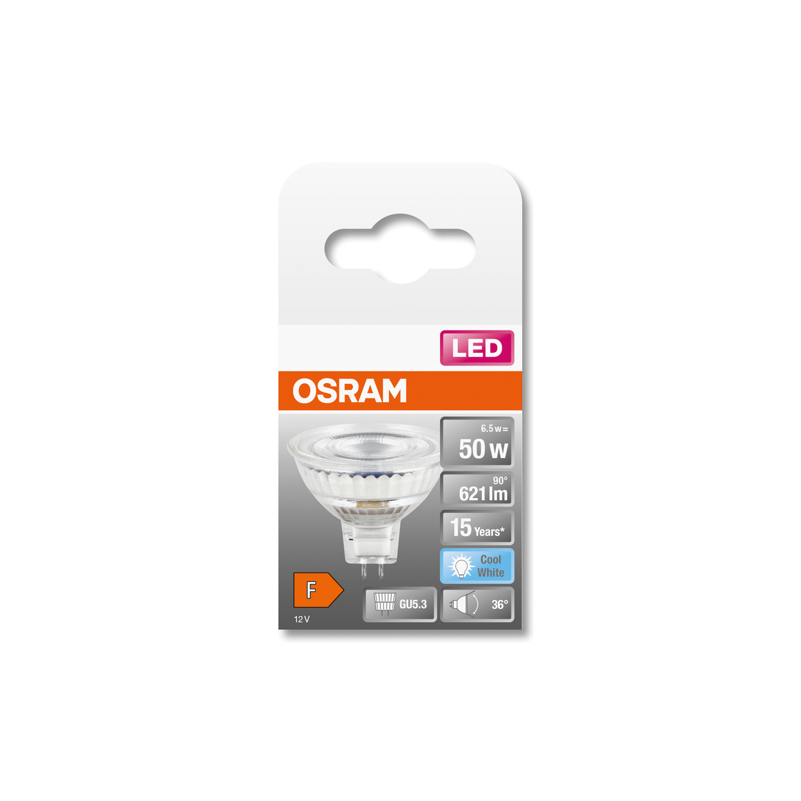 Лампочка Osram LED MR16 50 36 8W/840 12V GU5.3 (4058075433786) изображение 3