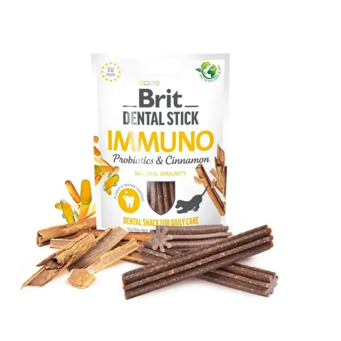 Лакомство для собак Brit Dental Stick Immuno пробиотики и корица 251 г (8595602564378) изображение 2