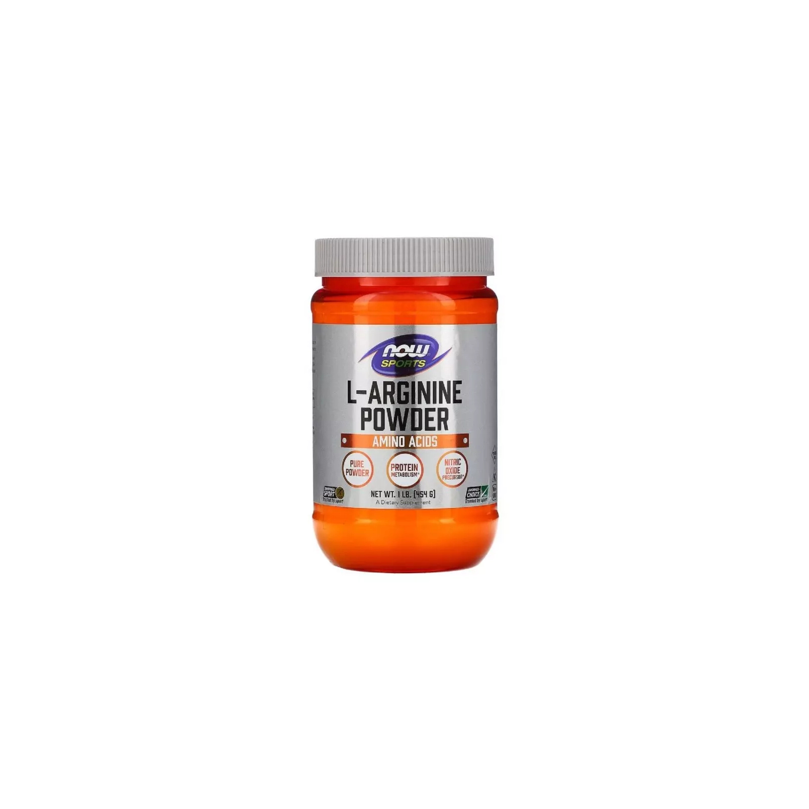 Амінокислота Now Foods L-Аргінін, L-Arginine Powder, порошок 454 гр (NOW-00210)