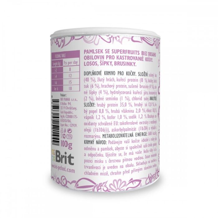 Ласощі для котів Brit Care Cat Snack Superfruits Salmon 100 г (8595602521449) зображення 3
