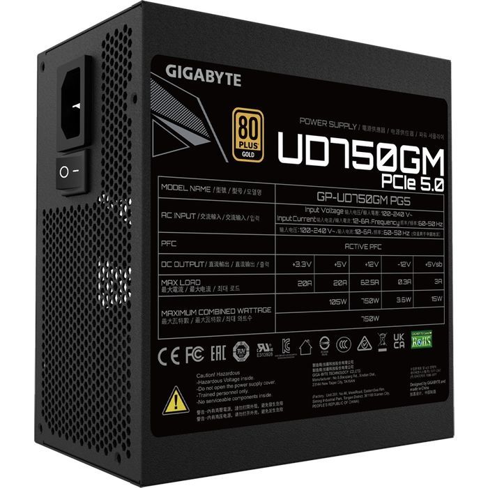 Блок питания GIGABYTE 750W (UD750GM PG5) изображение 2