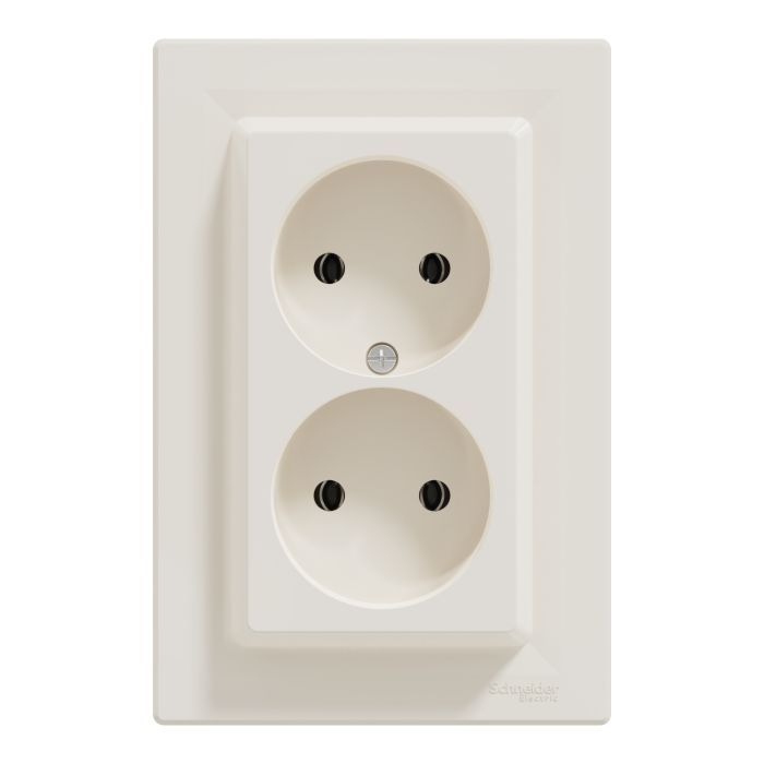 Розетка Schneider Electric ASFORA без заземления двойная крем (EPH9700123)
