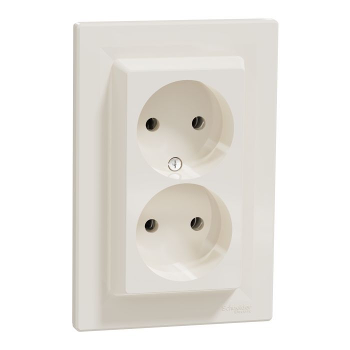 Розетка Schneider Electric ASFORA без заземления двойная крем (EPH9700123) изображение 2