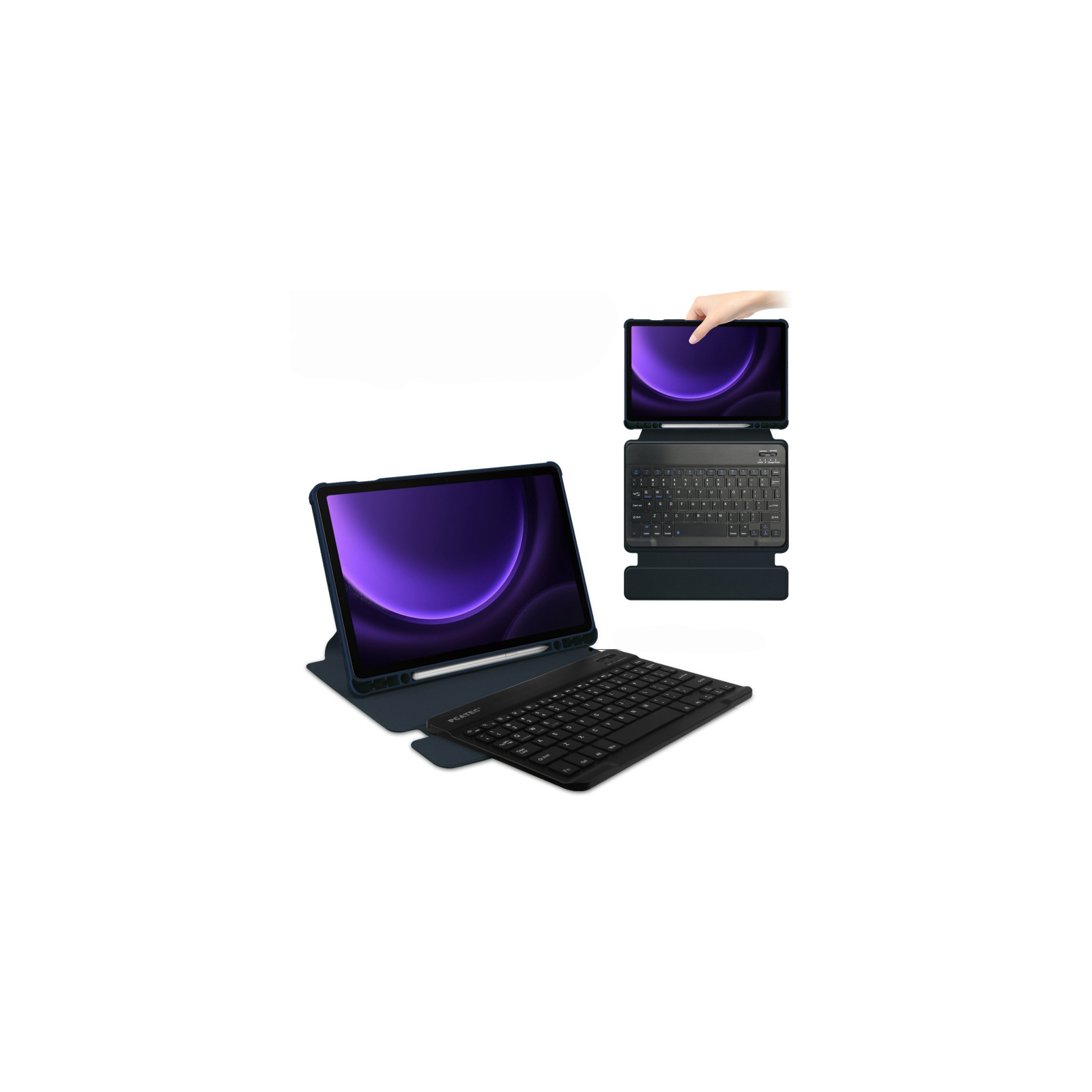 Чохол до планшета BeCover Keyboard 360° Rotatable Samsung Tab S9 (SM-X710/SM-X716)/S9 FE (SM-X510/SM-X516B) 11.0" Deep Blu (710427) зображення 4