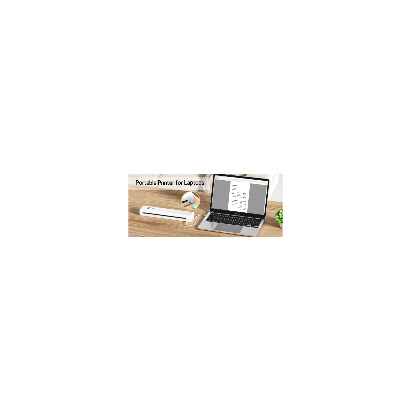 Принтер чеків UKRMARK M08-BK А4, Bluetooth, USB, чорний (900781) зображення 4