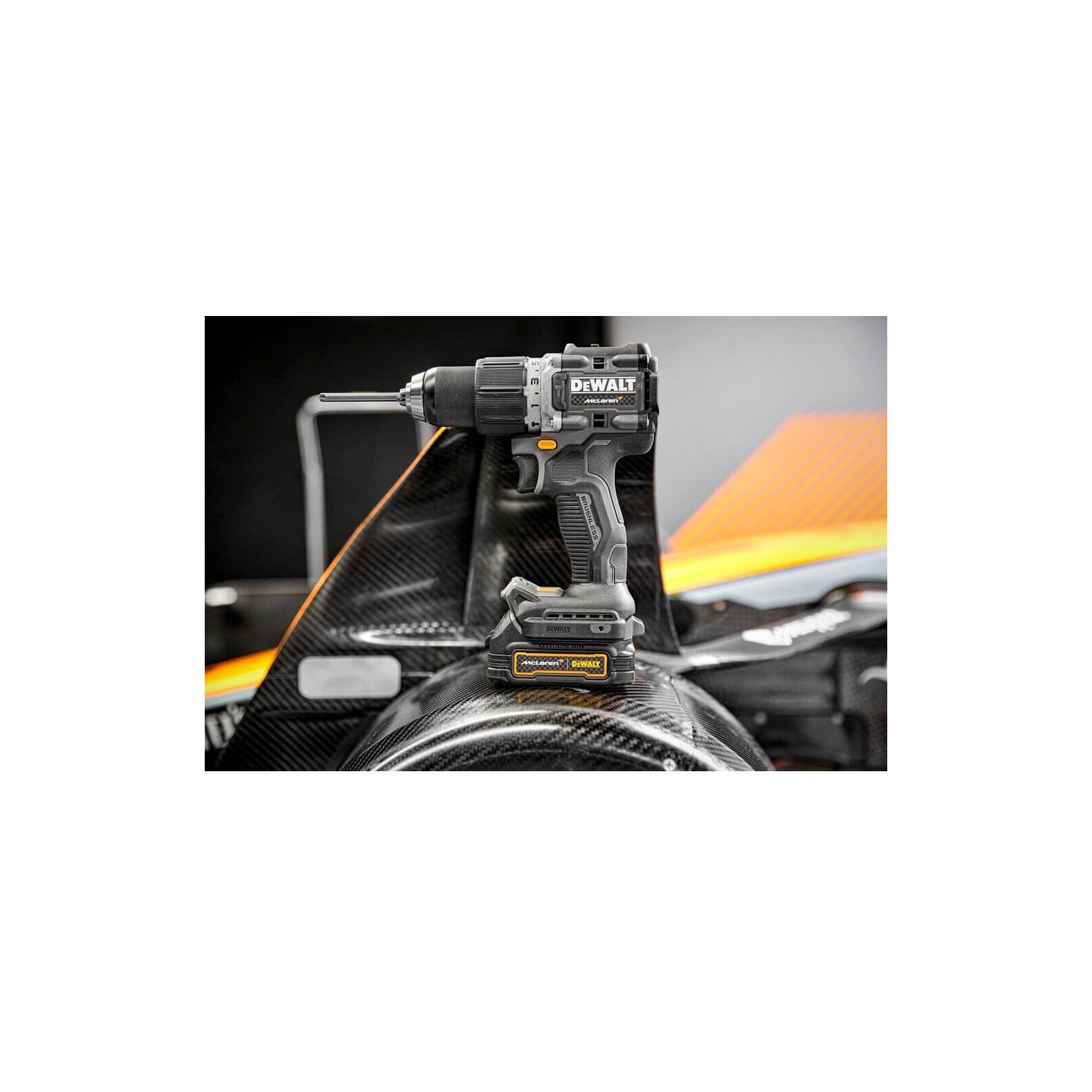Шуруповерт DeWALT McLaren F1, XR Li-Ion PowerStack 18V GFN блок 2x1.7Ah, 90 Нм, кейс TSTAK (DCD85ME2GT) изображение 9