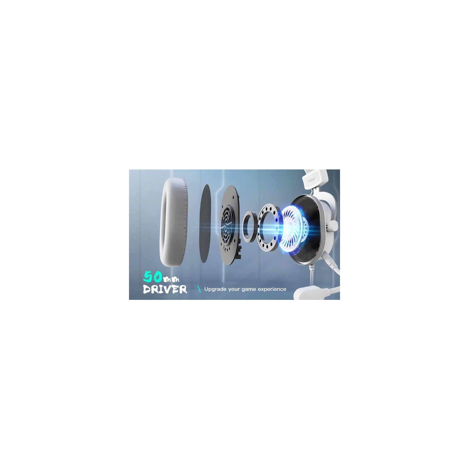 Навушники Fifine H6 RGB 7.1 White (H6W) зображення 10