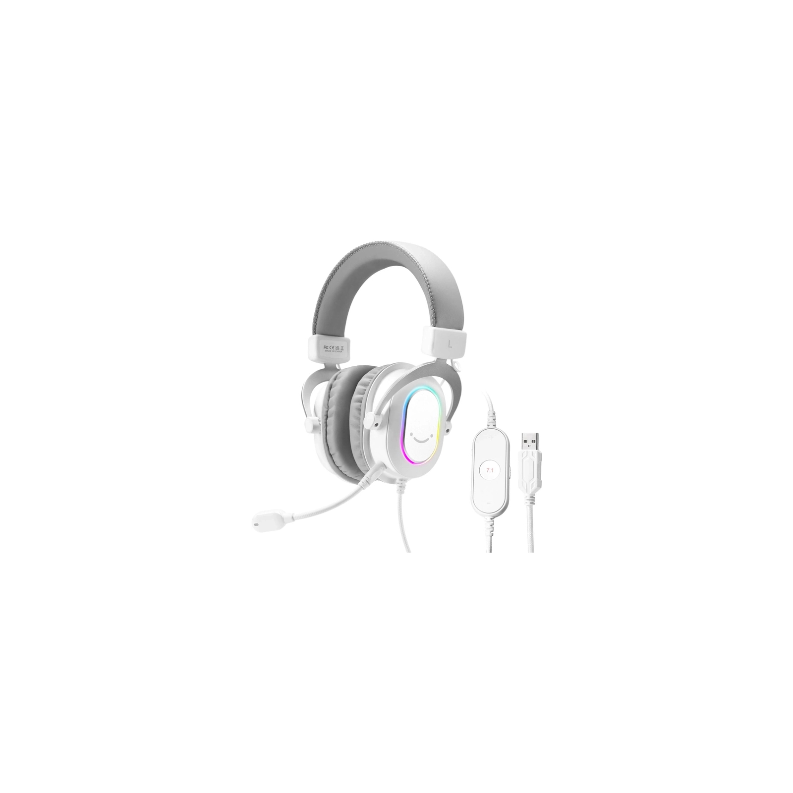 Навушники Fifine H6 RGB 7.1 White (H6W) зображення 2