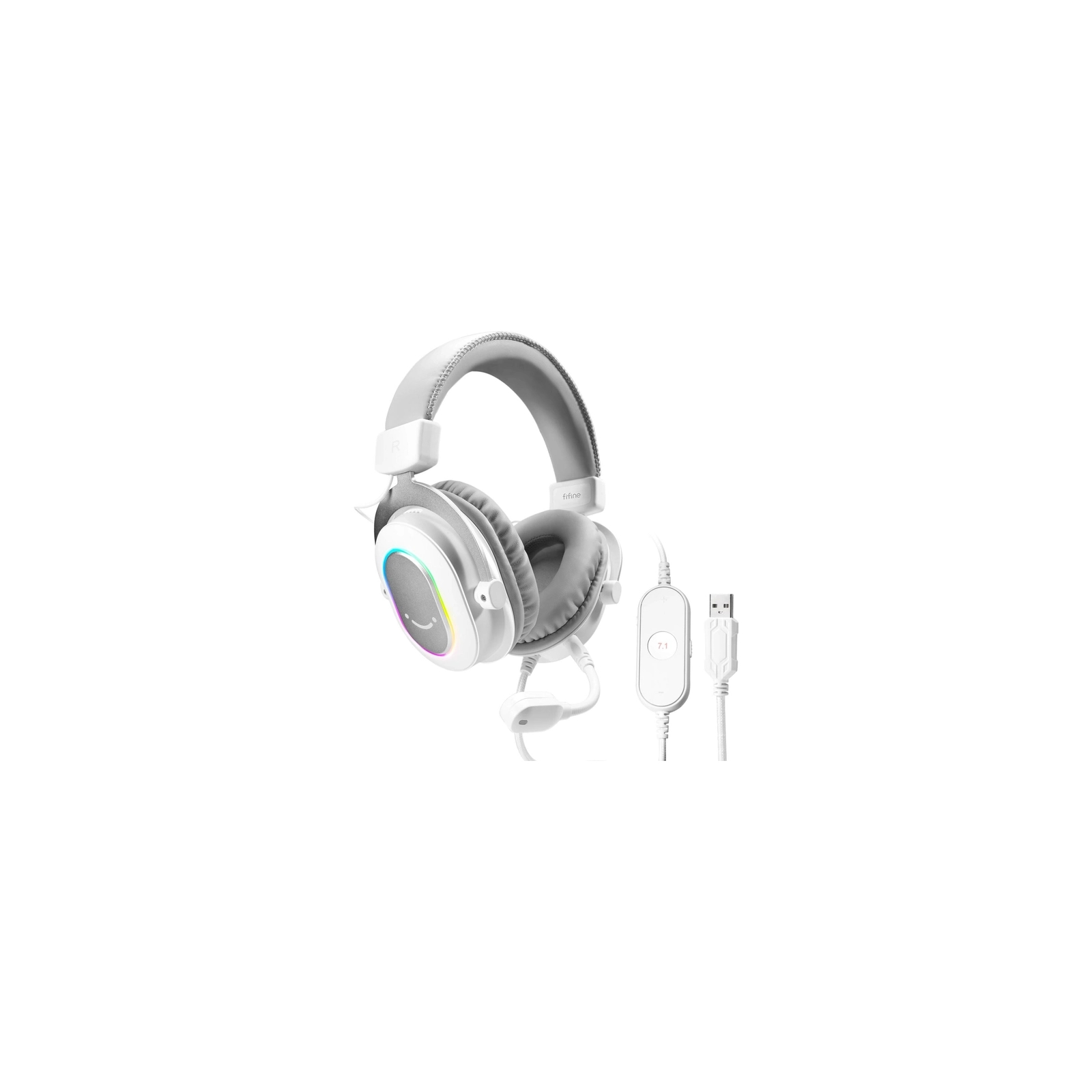 Навушники Fifine H6 RGB 7.1 White (H6W) зображення 3