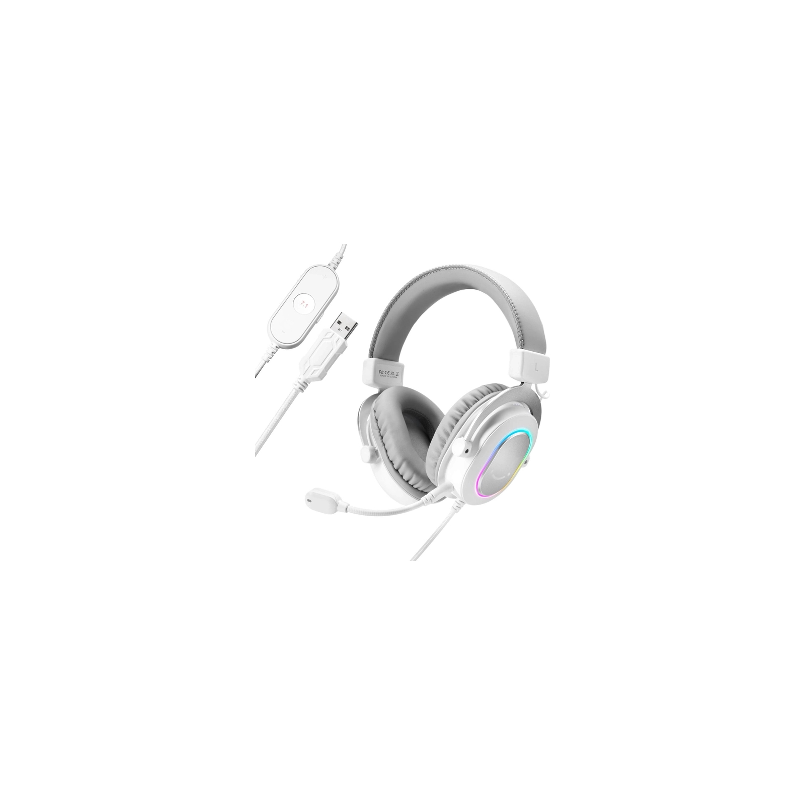 Навушники Fifine H6 RGB 7.1 White (H6W)