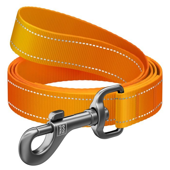 Поводок для собак WAUDOG Nylon Mono, светоотражающий M оранжевый (52184) изображение 2