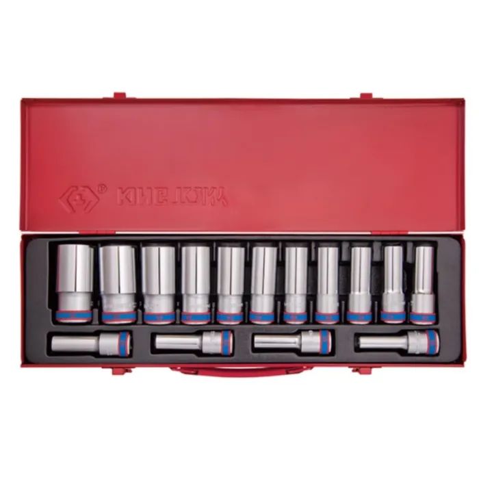 Набор торцевых головок KING TONY 1/2" шестигранных удлиненных 15 шт. (4315MR)