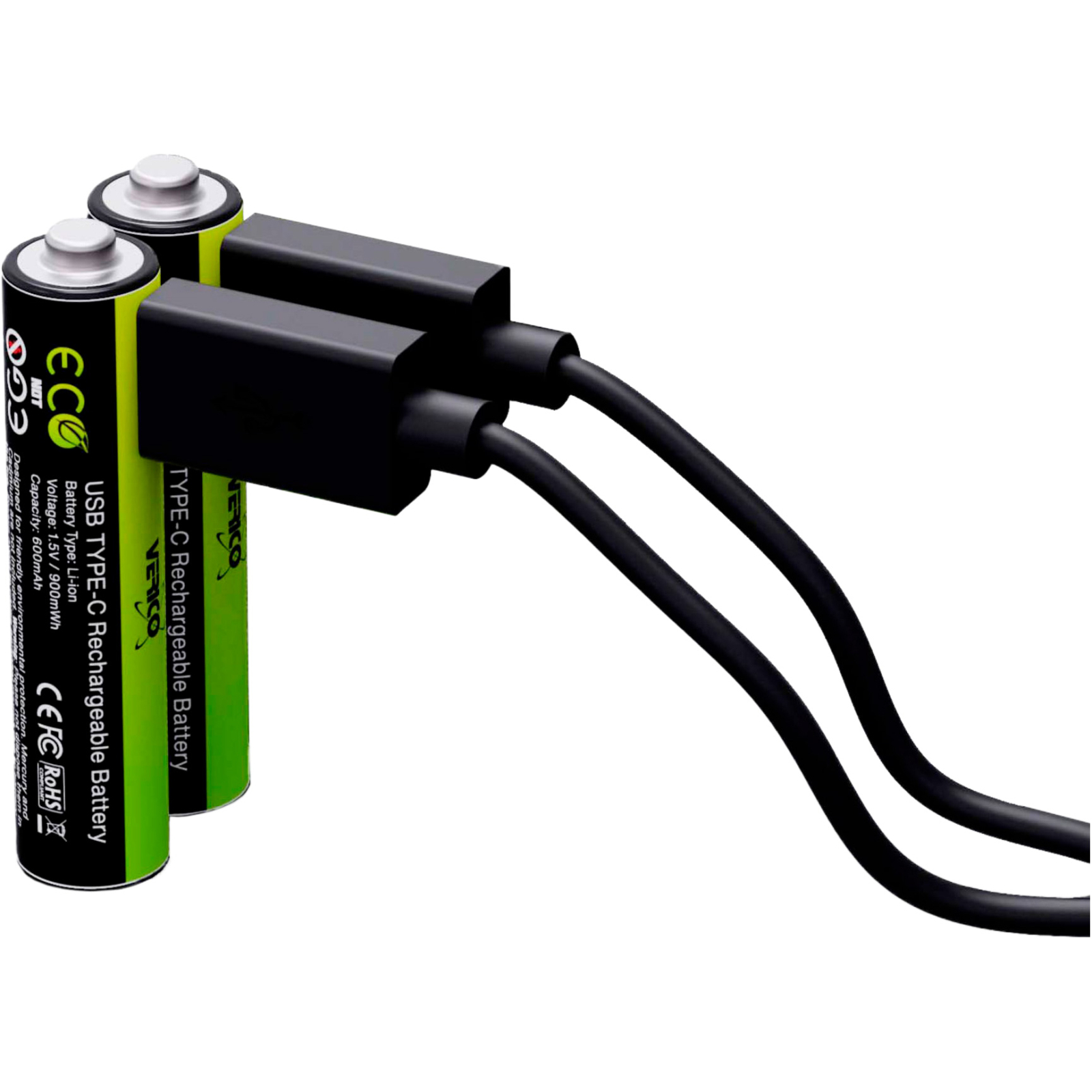 Аккумулятор Verico AAA USB Type-C 600mAh 1.5V Li-ion * 2 (LoopEnergy) (1UDBT-A2WEB2-NN) изображение 2