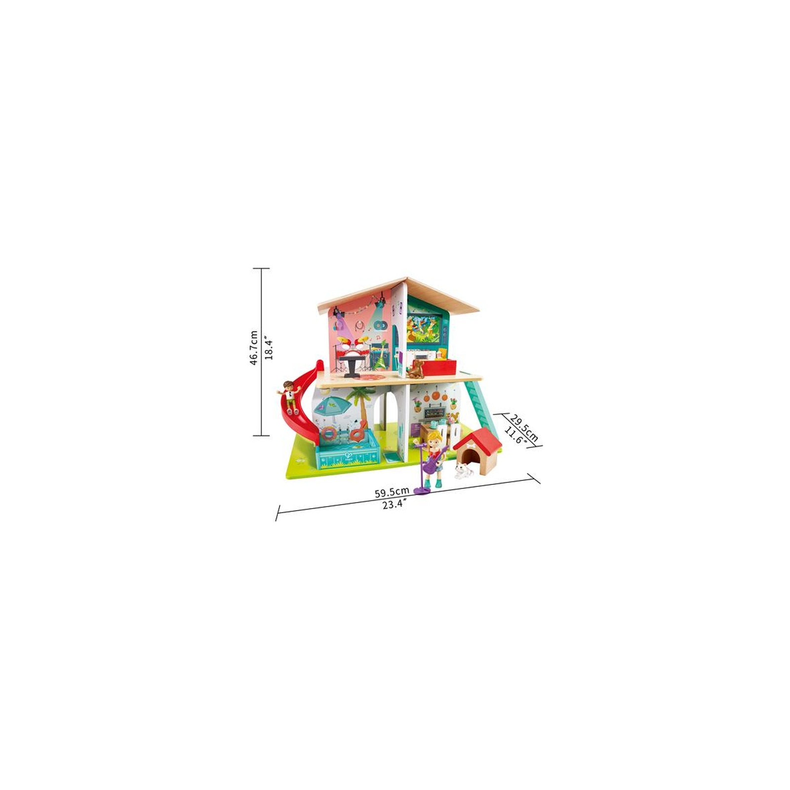 Ігровий набір Hape Ляльковий будинок з гіркою, меблями та аксесуарами (E3411) зображення 4