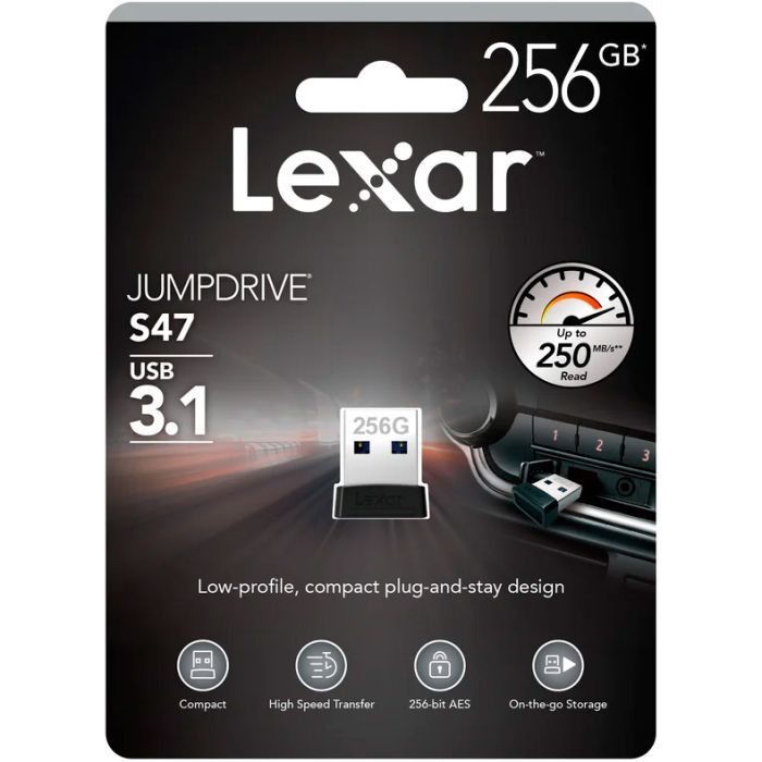 USB флеш накопитель Lexar 256GB S47 USB 2.0 (LJDS47-256ABBK) изображение 4