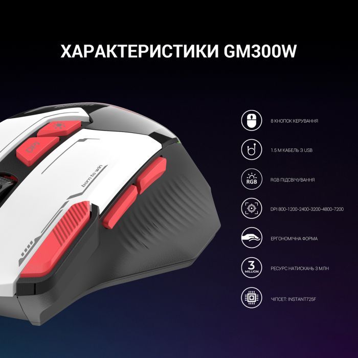 Мишка GamePro GM300W USB White (GM300W) зображення 3