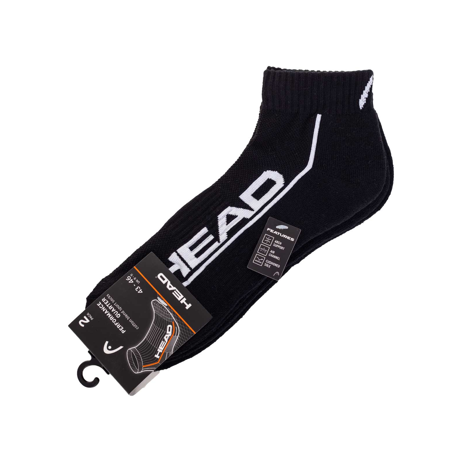 Шкарпетки Head Qperformance Quarter 791019001-005 2 пари Чорний 35-38 (8720245181914) зображення 6