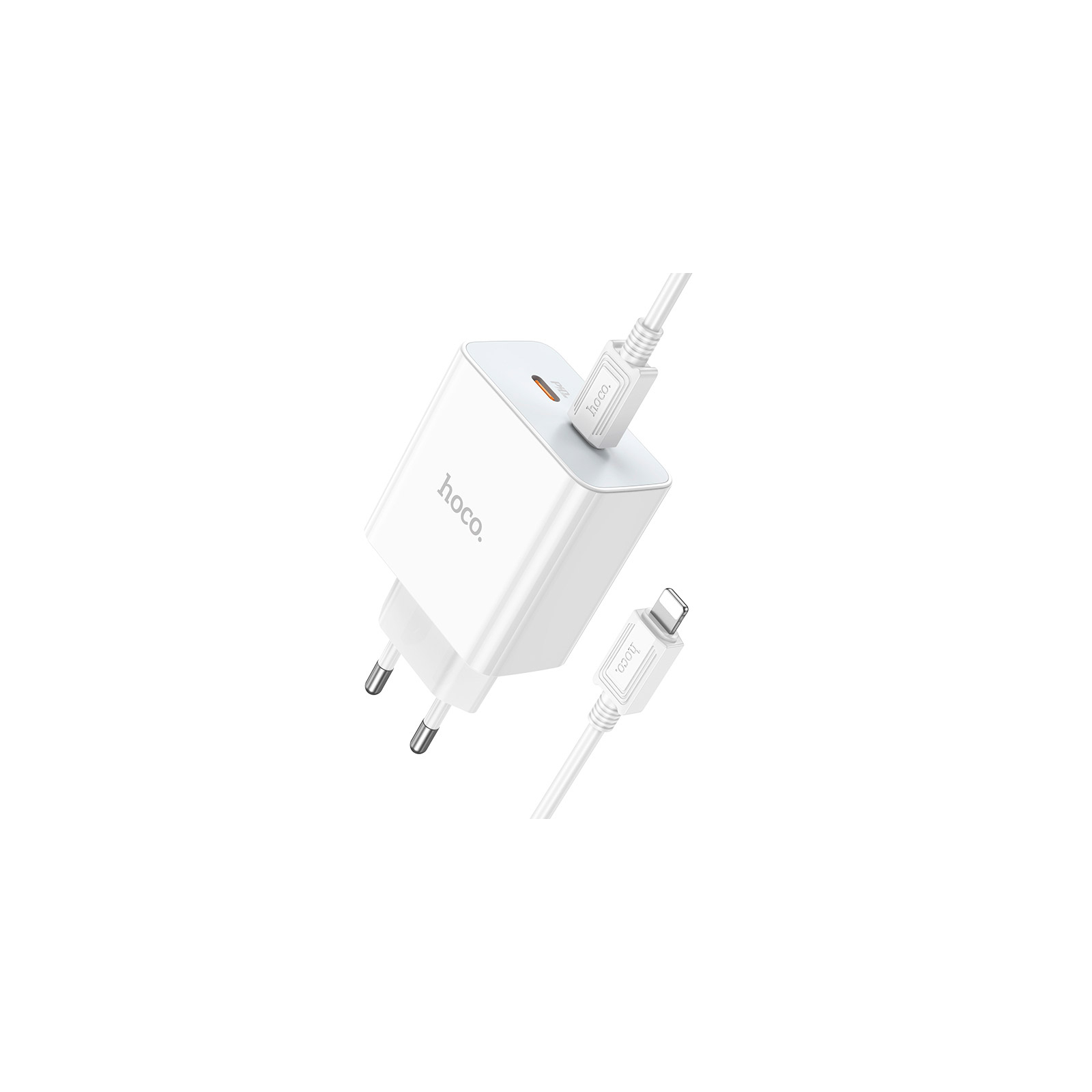 Зарядное устройство HOCO C108A charger set (C to iP) White (6931474784445) изображение 2