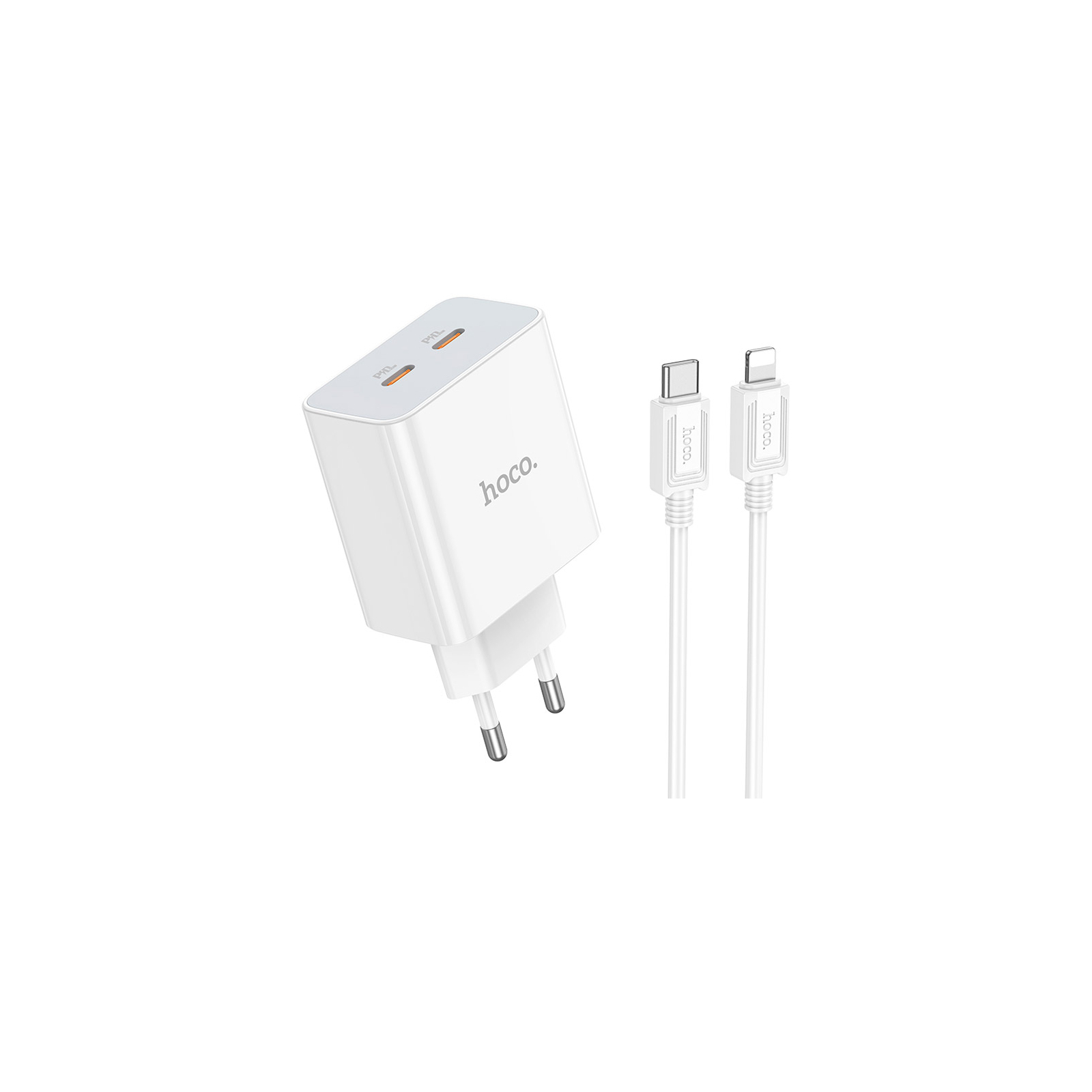 Зарядное устройство HOCO C108A charger set (C to iP) White (6931474784445)