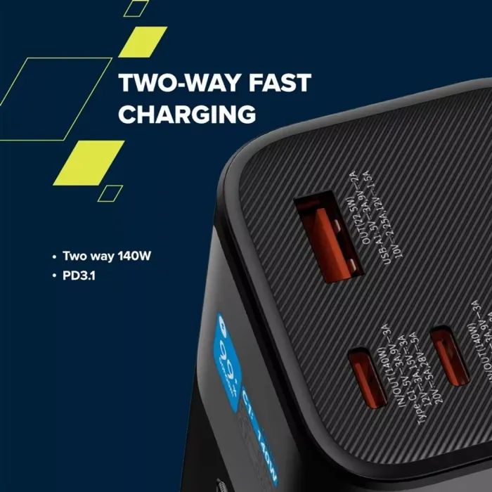 Батарея универсальная Canyon PB-2010 27000mAh PD/3.1/140Wh, in/out2xUSB-C PD/140W, outUSB-A/22.5W (CNE-CPB2010DG) изображение 12