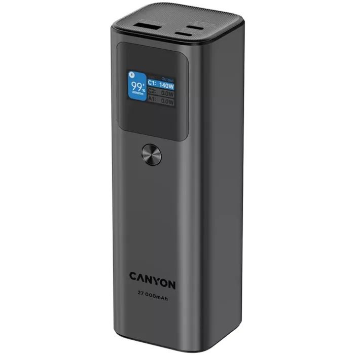 Батарея универсальная Canyon PB-2010 27000mAh PD/3.1/140Wh, in/out2xUSB-C PD/140W, outUSB-A/22.5W (CNE-CPB2010DG) изображение 2