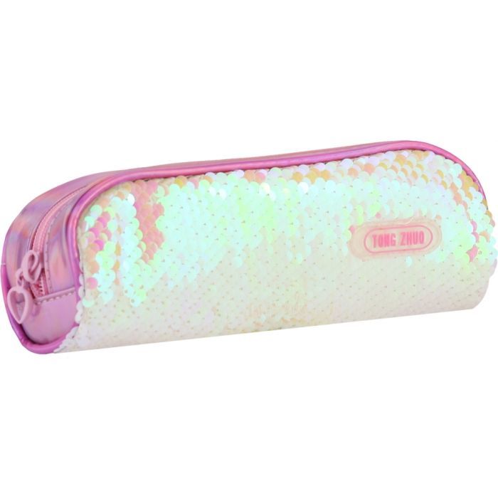 Пенал Cool For School 2 відділення з паєтками Білий (CF6490-white)