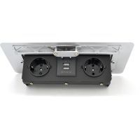 Розетка Voltronic J29L, дві розетки + 2*USB, напольна, висувна (21889) зображення 2