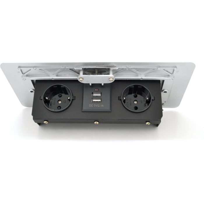 Розетка Voltronic J29L, две розетки + 2*USB, напольная, выдвижная (21889) изображение 2