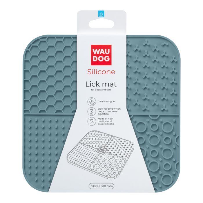 Универсальная посуда для животных WAUDOG Silicone Коврик для слизывания 19х19х1 см серый (235211) изображение 2