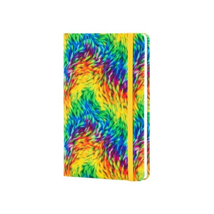 Книга записная Optima А5 Rainbow, твердая обложка текстиль, резинка, блок клетка (O27190-01)