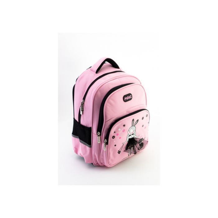Рюкзак шкільний Maxi 15" Рожевий з чорним (MX86223)