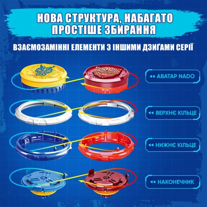 Дзига Infinity Nado VI серія Starter Pack Fury Wave Dragon Лютий Дракон (EU654111) зображення 12