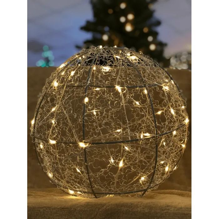 Прикраса декоративна Luca Lighting Куля Срібна D25 см 30 led (8718861660951) зображення 3
