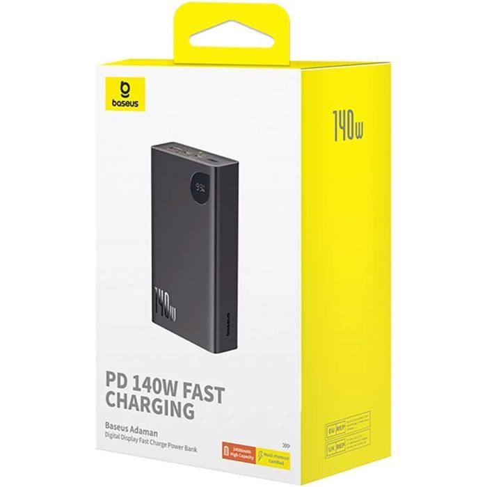 Батарея универсальная Baseus Adaman Metal Digital Display 24000mAh 140W, Black (P10021508113-00) (P10021507112-02) изображение 5